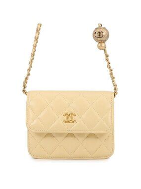 Chanel Chain Shoulder Bag Mini Quilted Cocobol Lambskin